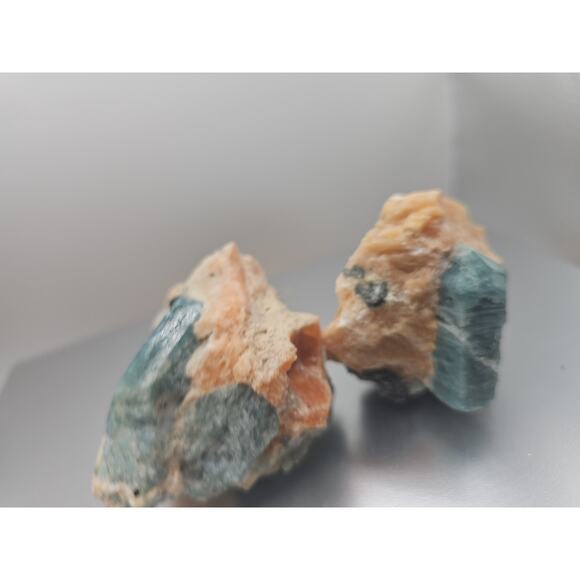 Fluorapatite On Orange Calcite 2pc Raw Specimen. 90lbs - Picture 4 of 11